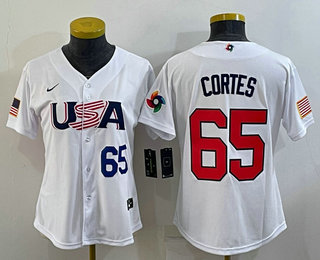 Women's USA Baseball #65 Nestor Cortes Number 2023 White World Classic Stitched Jerseys,We sell and wholesale Women's USA Baseball #65 Nestor Cortes Number 2023 White World Classic Stitched Jerseys on line form chian!